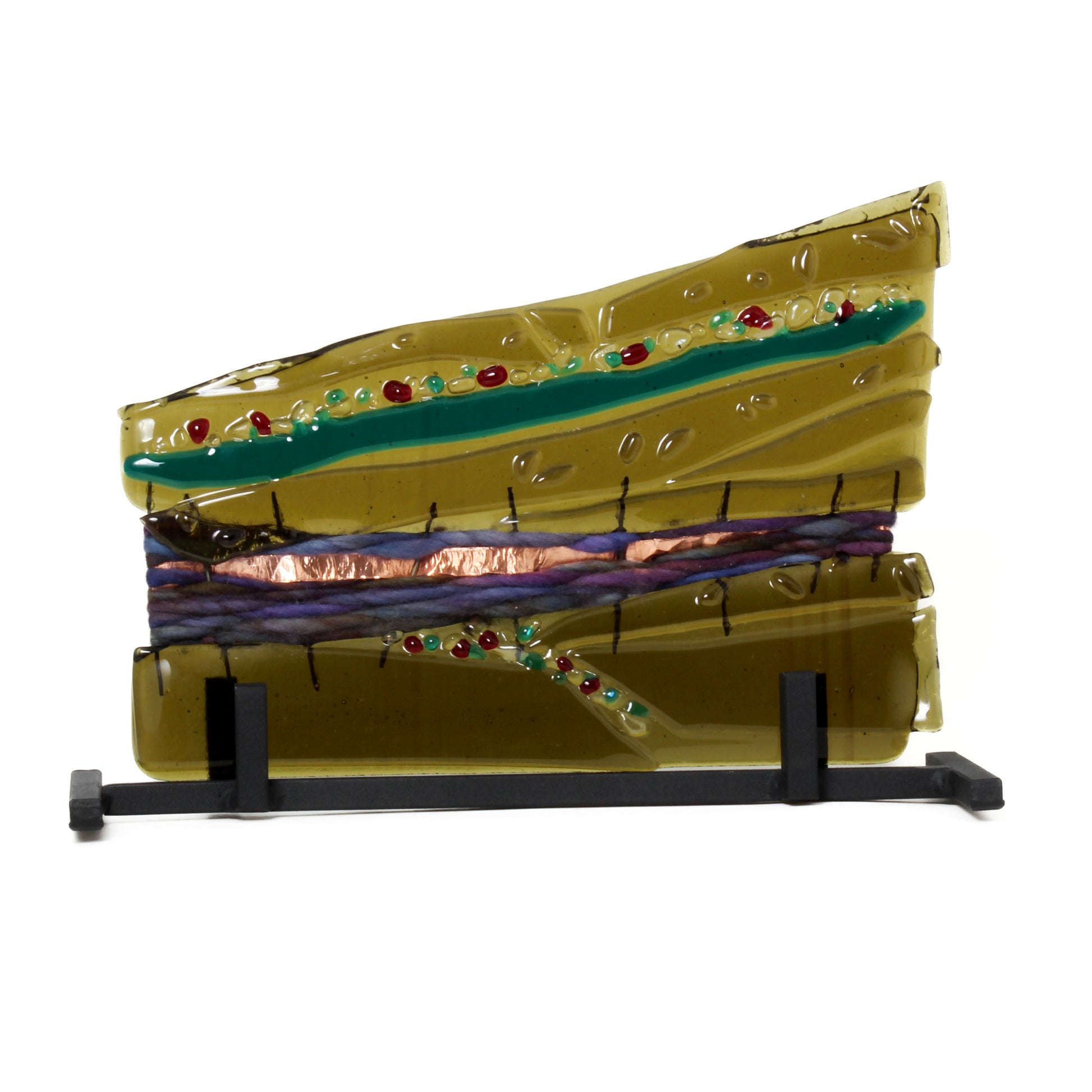 Glass mixed media sculpture