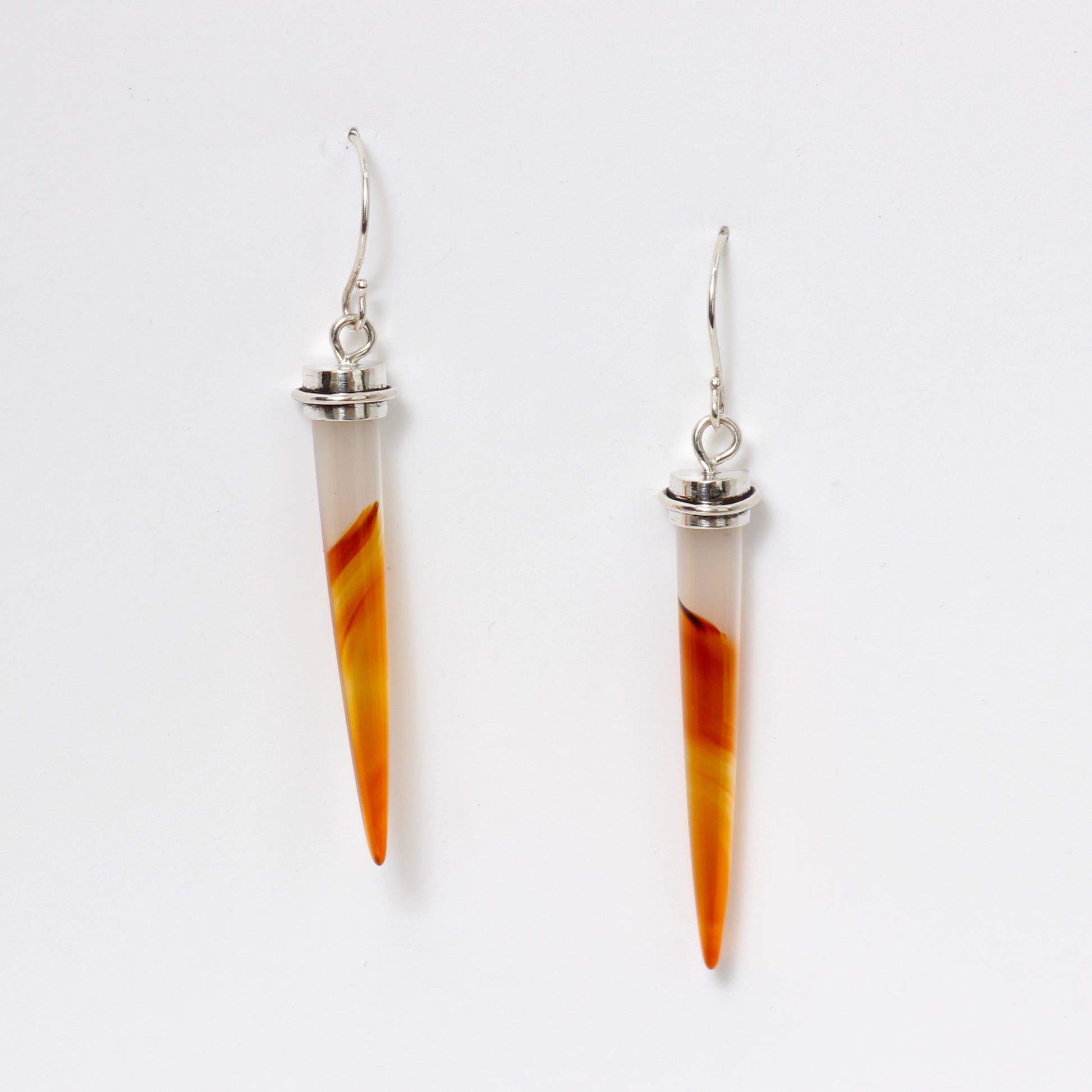 orange agate dangle earrings