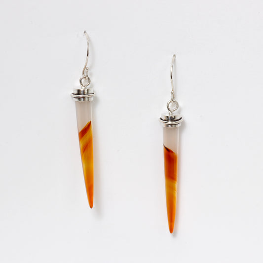 orange agate dangle earrings