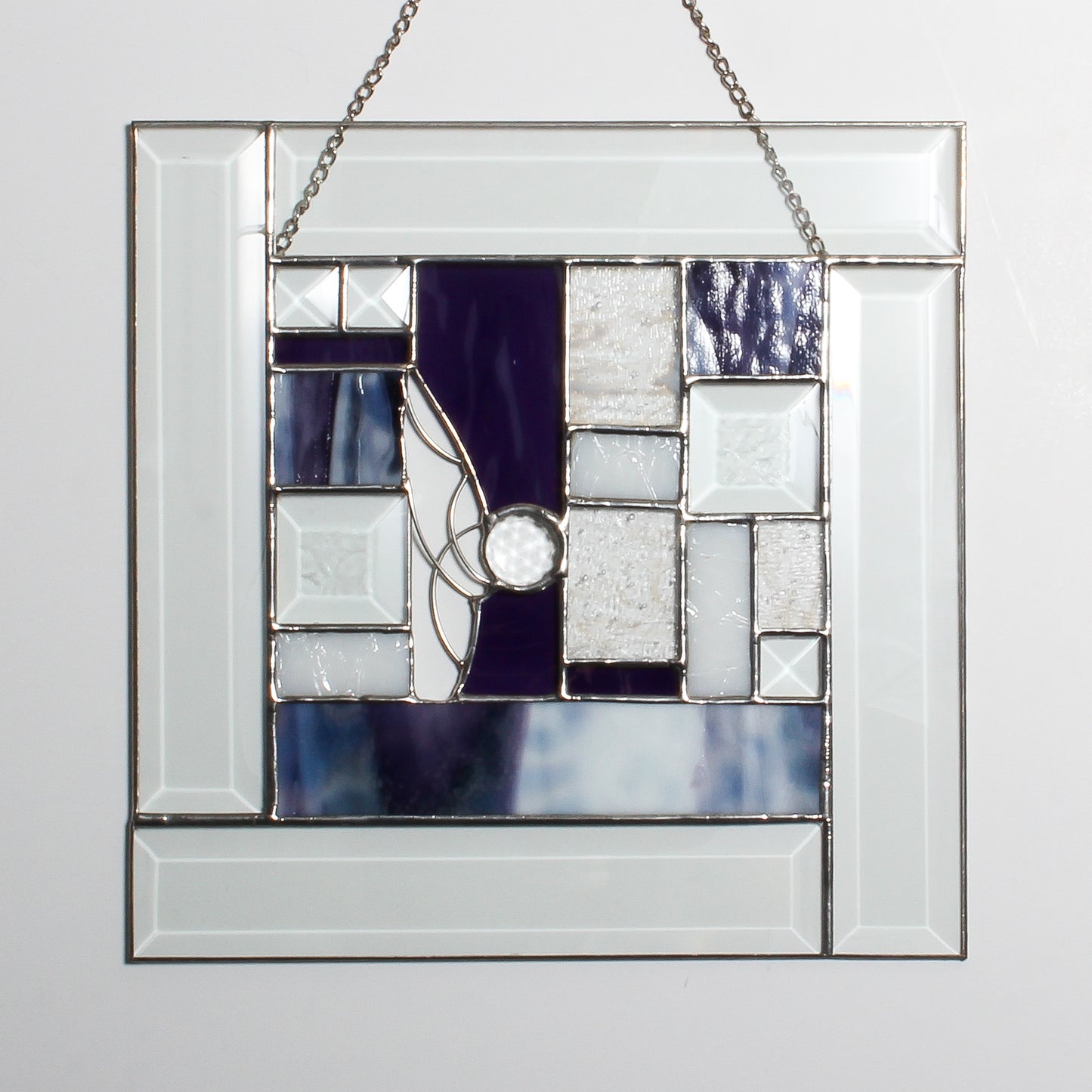 Indigo stained glass panel