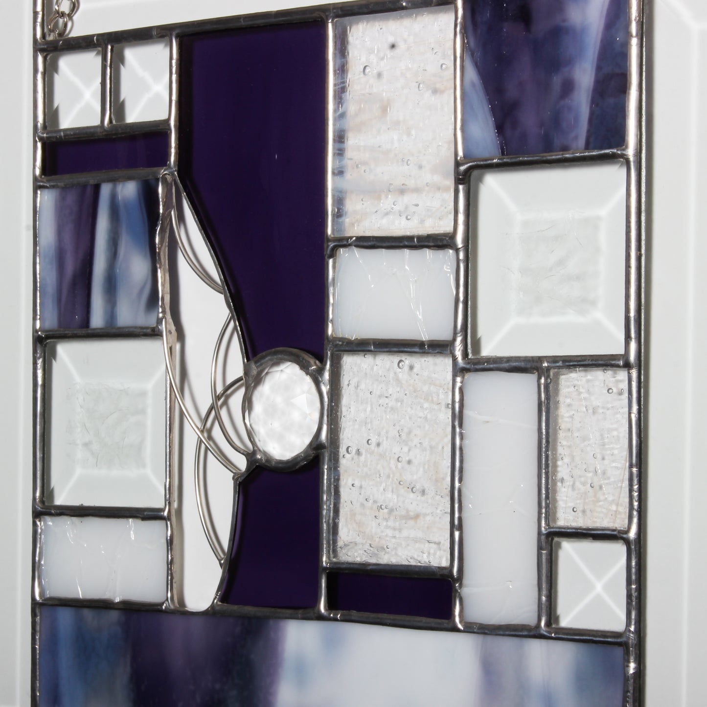 Indigo stained glass panel