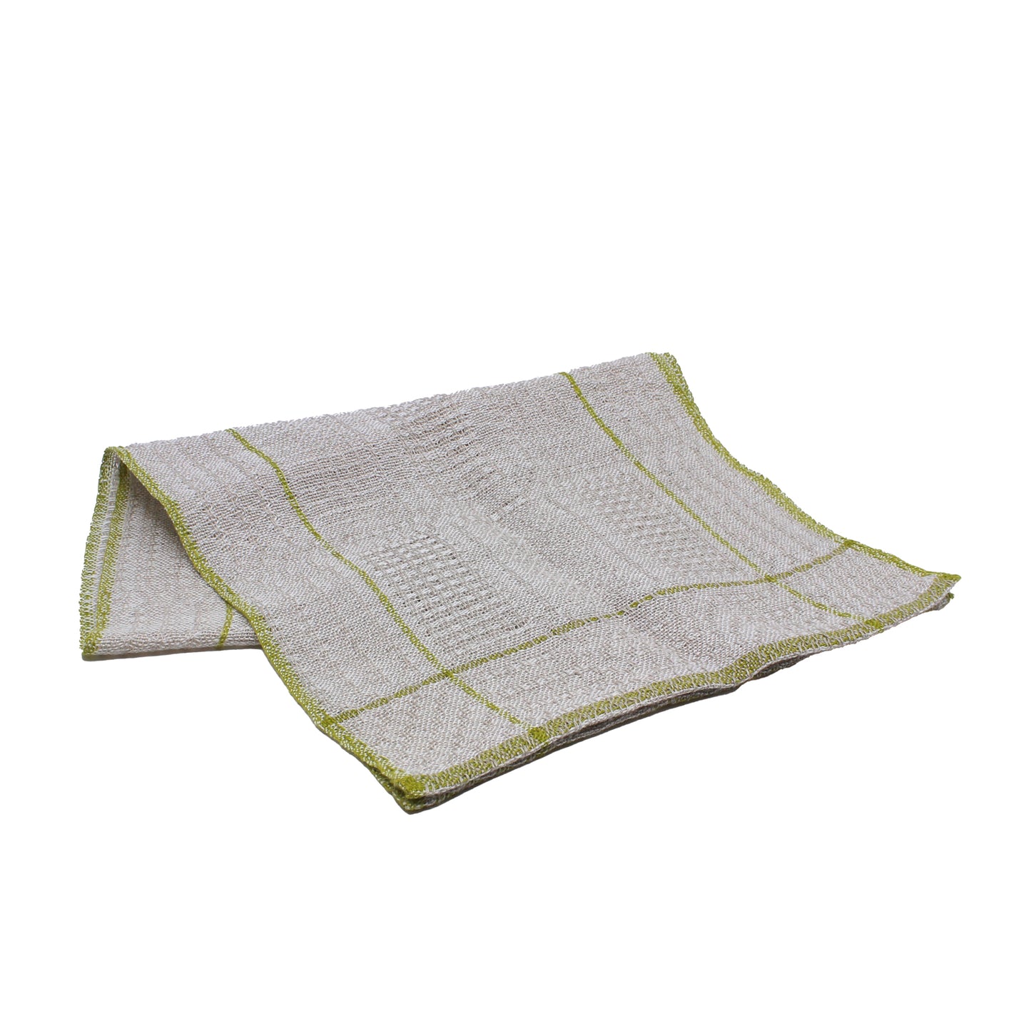 Linen and green table runner