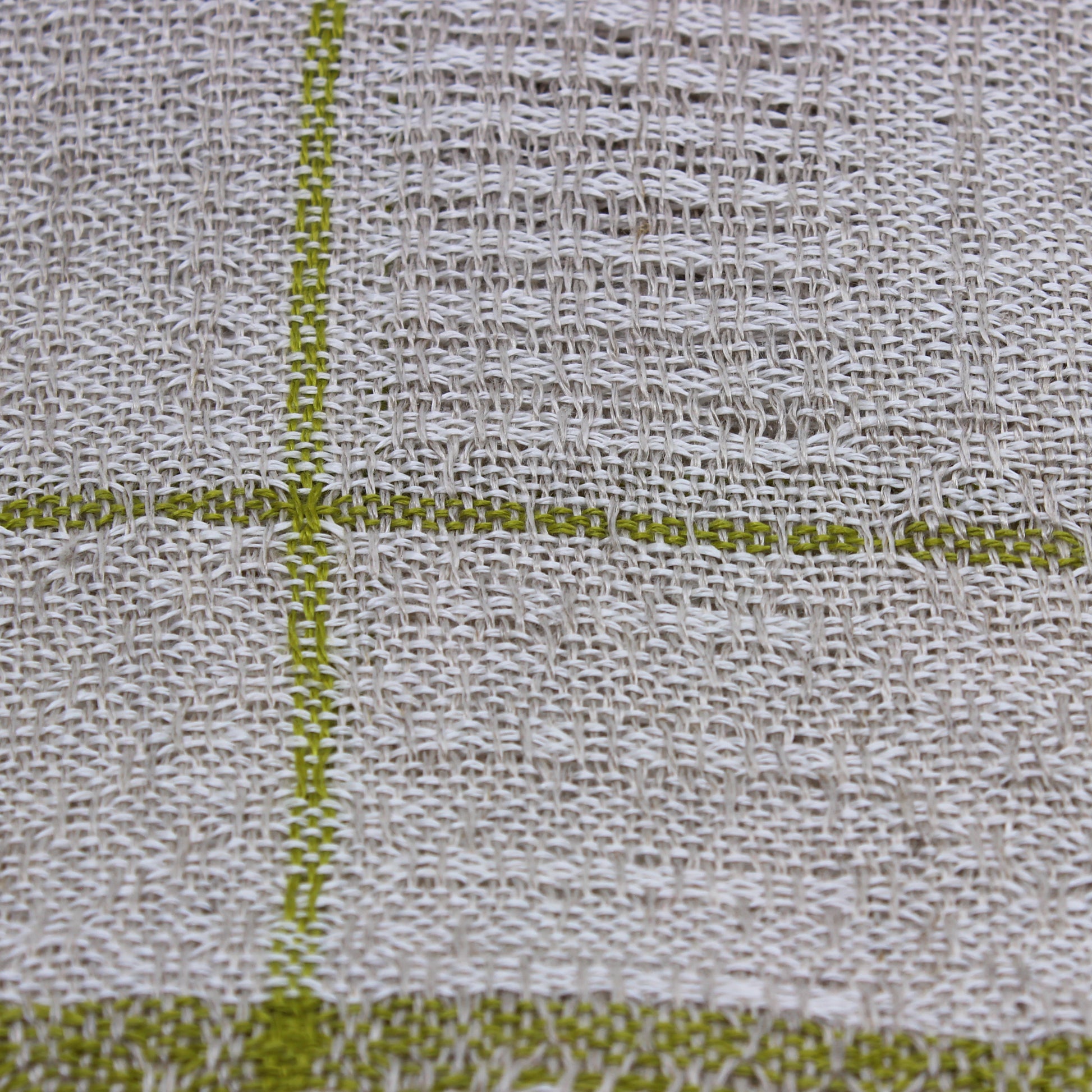 Linen and green table runner
