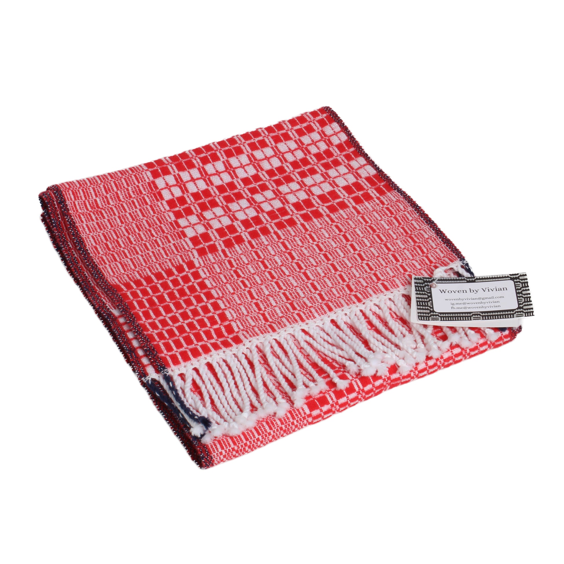 Red, white, and black scarf