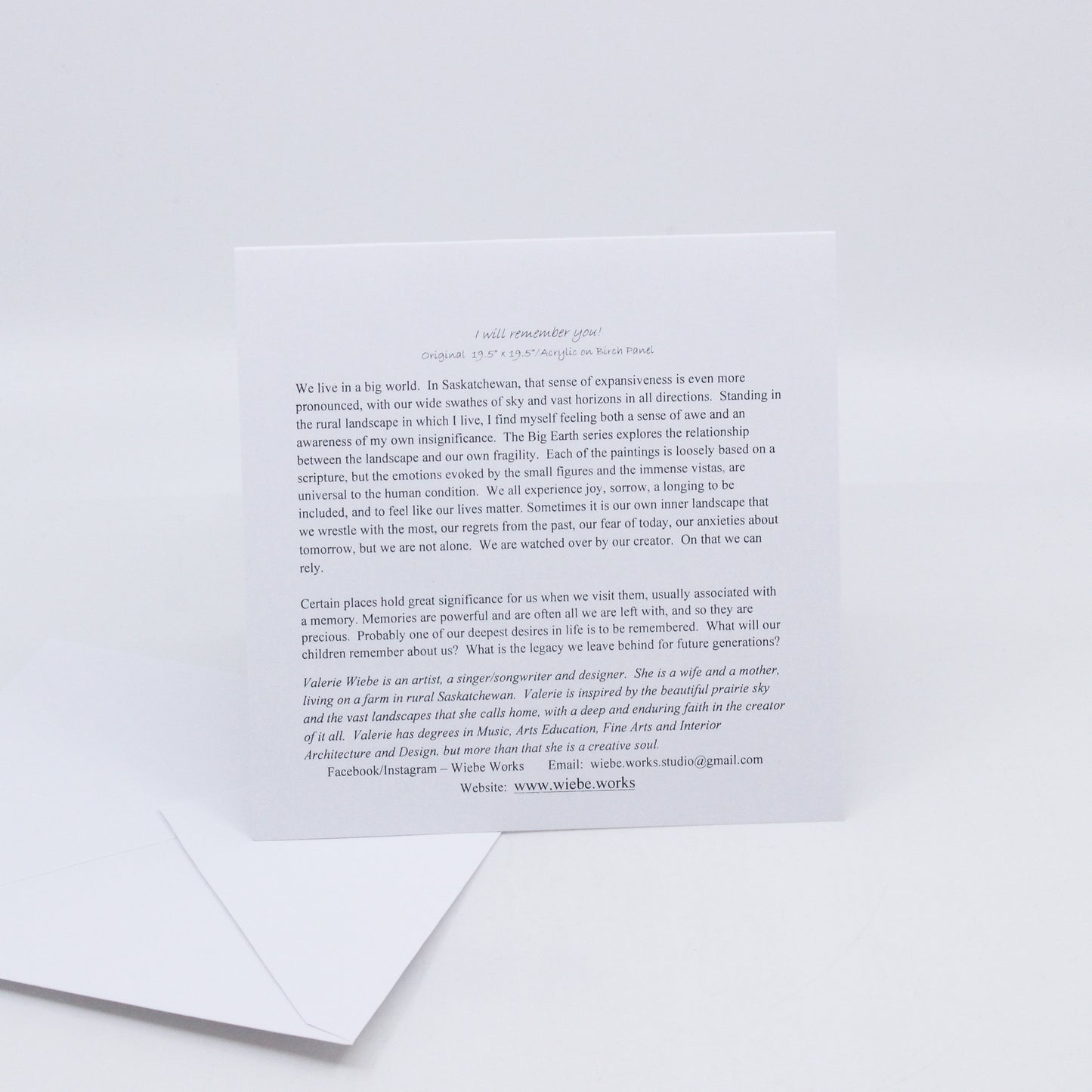 I will remember you! - Art Card