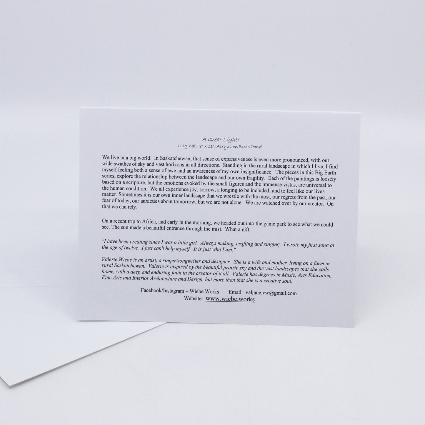A Great Light! - Art Card