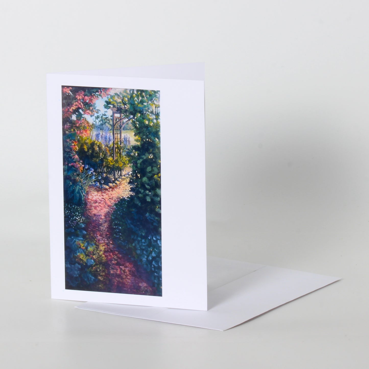 Greeting card of garden path