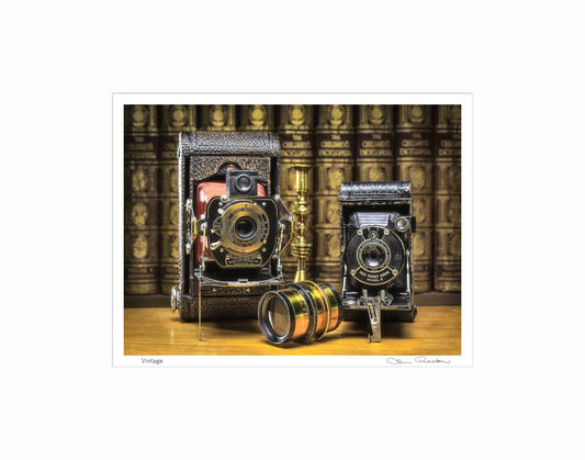 Photograph of vintage cameras