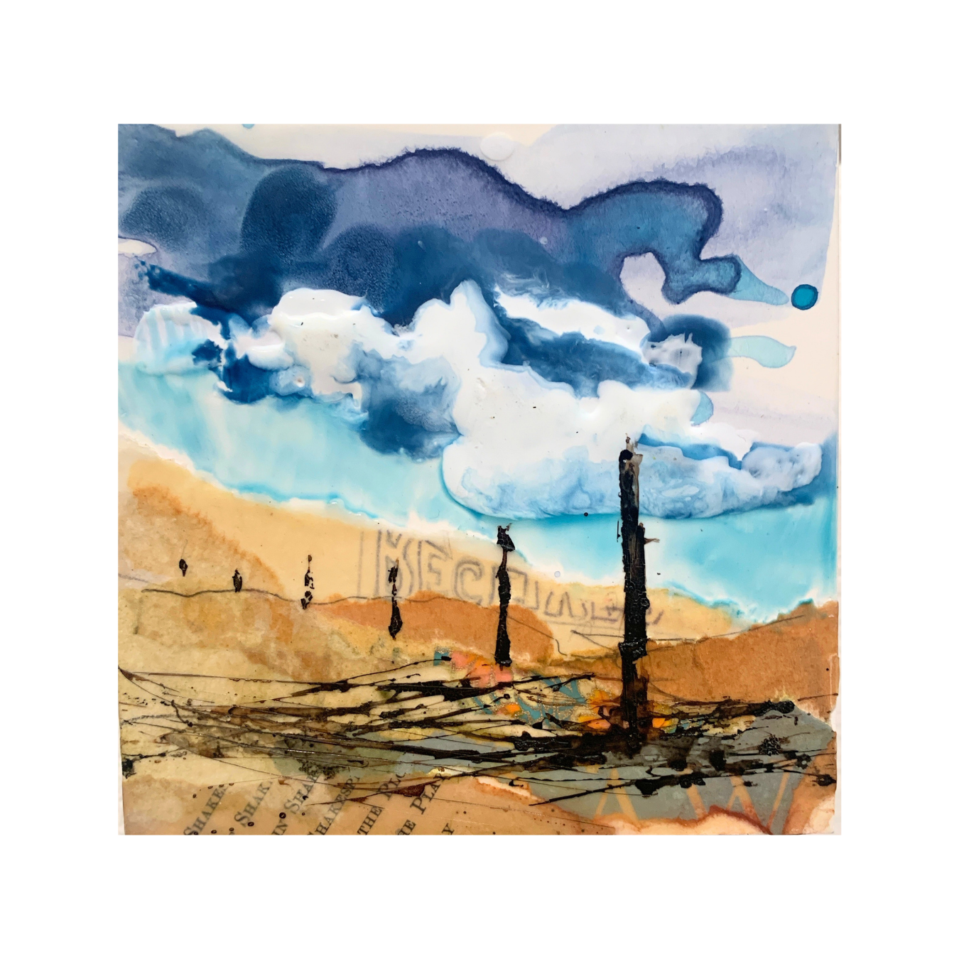 Strong Fence - Encaustic panel