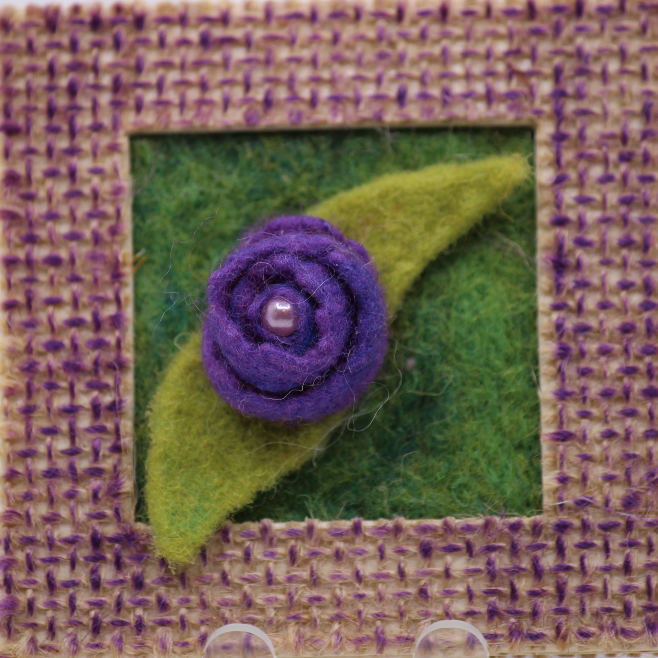 Purple Rose Mini Burlap Frame