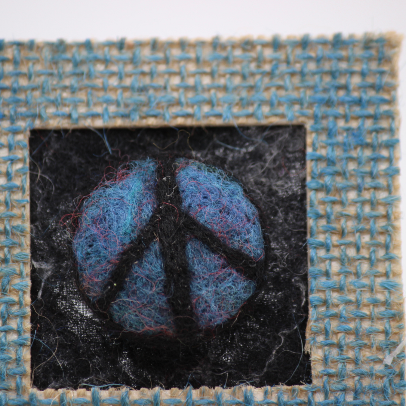 Peace Sign Mini Burlap Frame