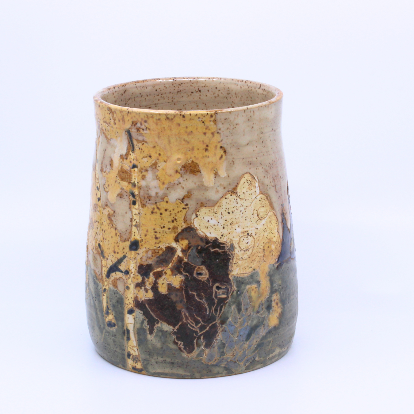Bison and Autumn Aspen Vase