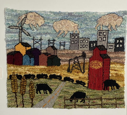 Bison's Lament - Rug Hooking