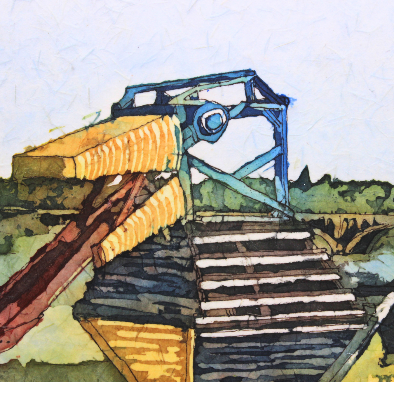 Duck Boat 2 - Watercolour batik
