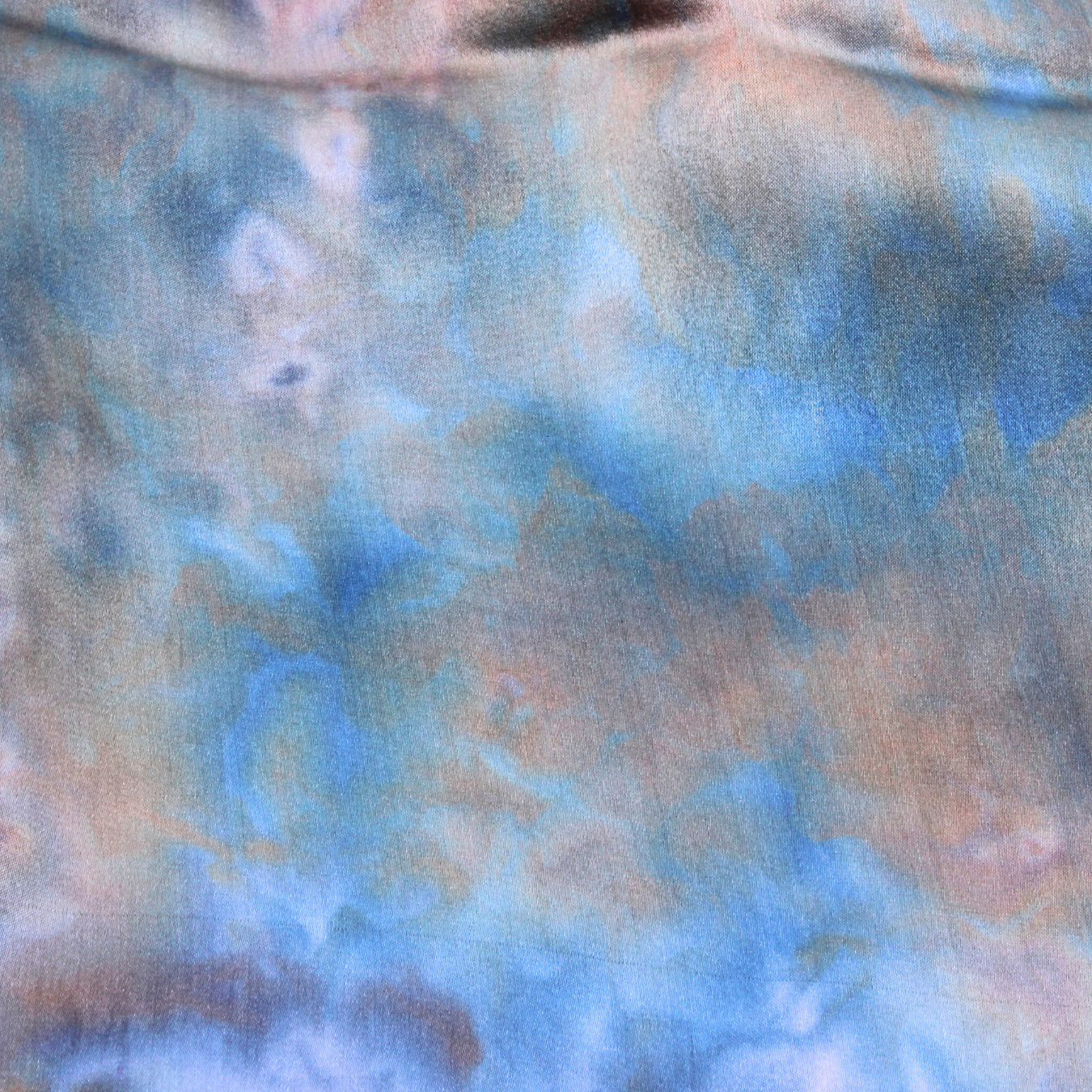 Blues and Taupe Silk Twill Scarf