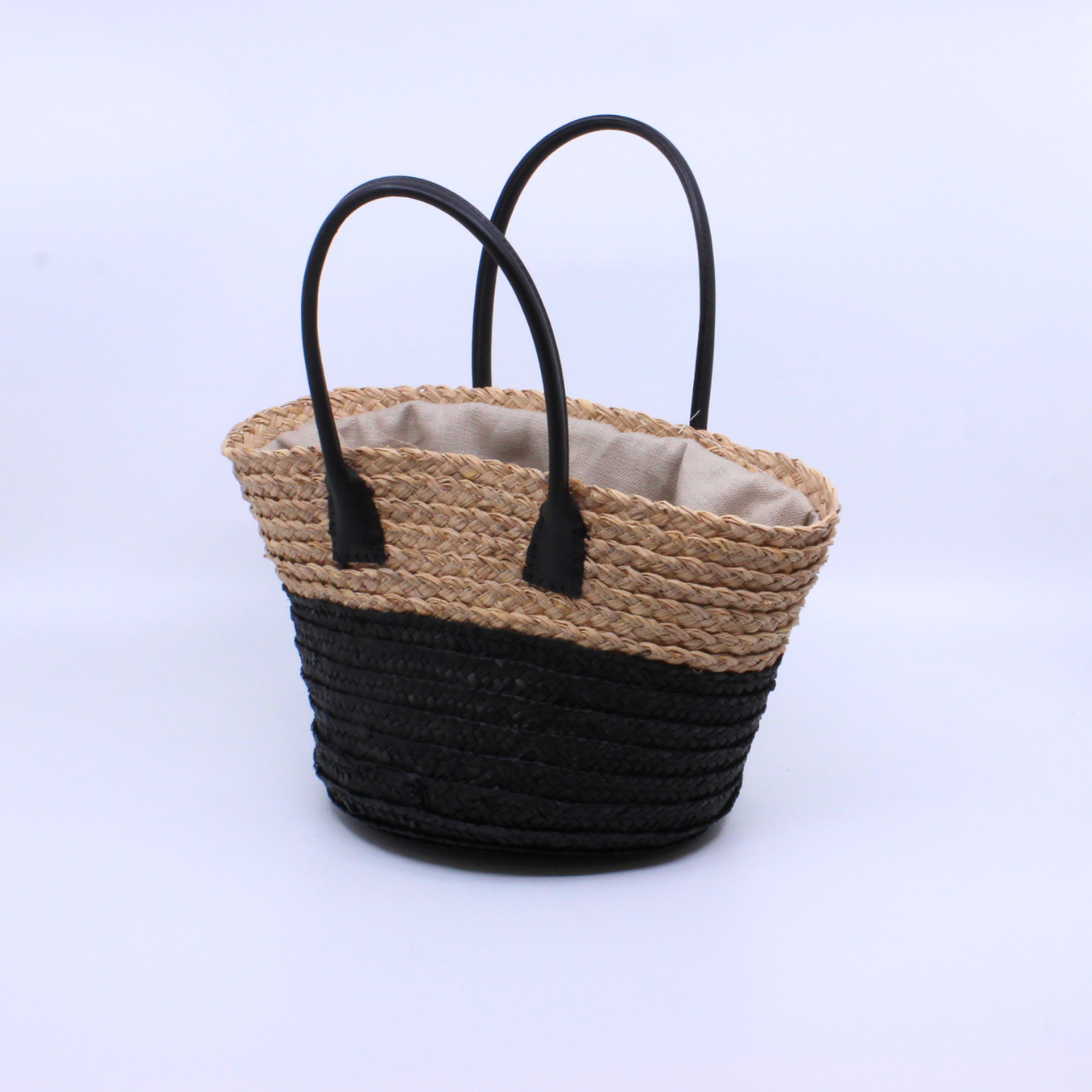 Black Straw Braid Purse