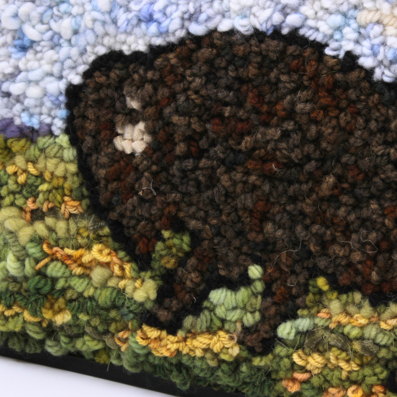 Bison - Framed Rug Hooking