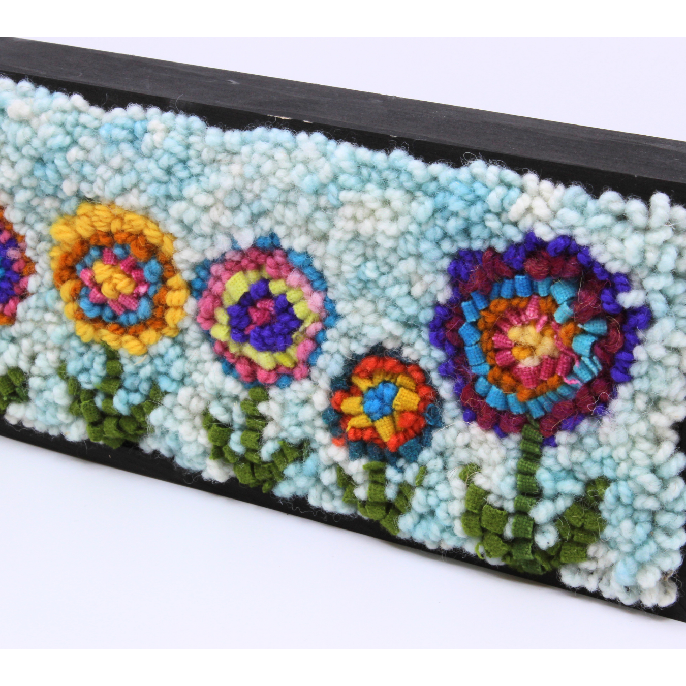 Flower Row - Framed Rug Hooking