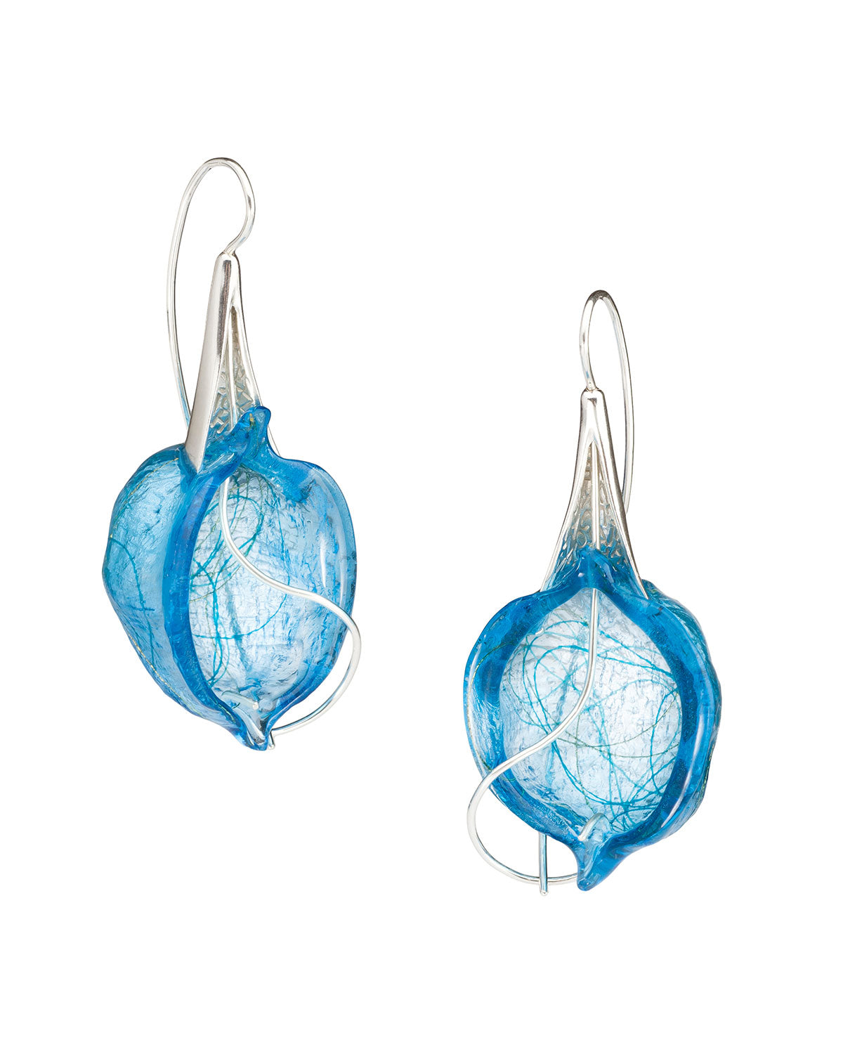 Resin earrings: blue