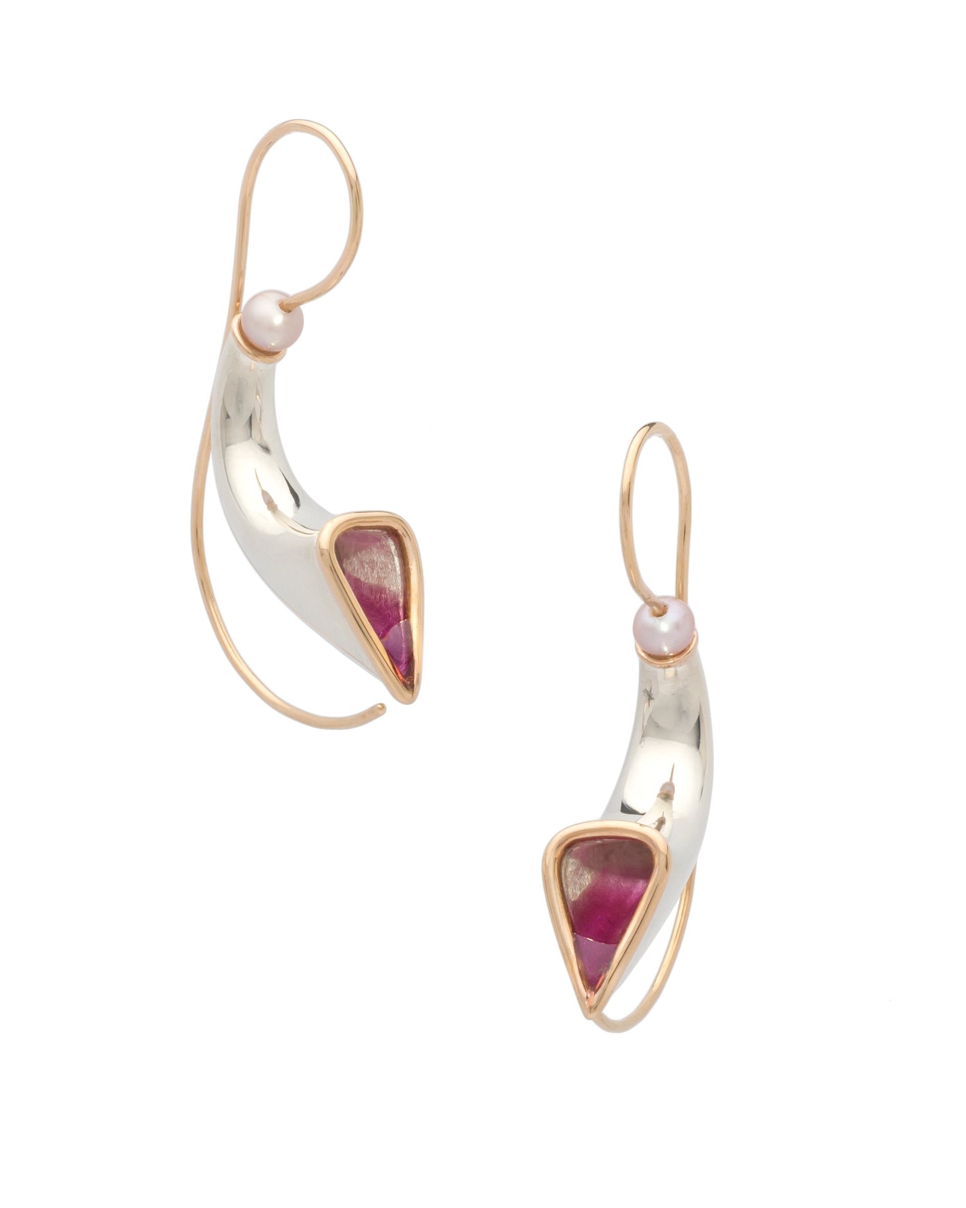 silver and resin earrings