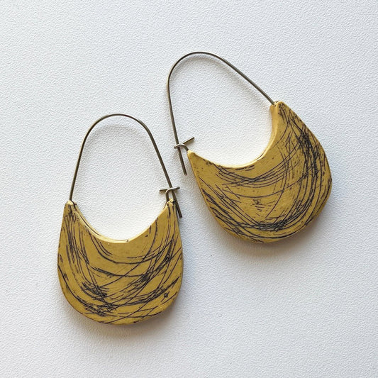 Yellow polymer clay earrings