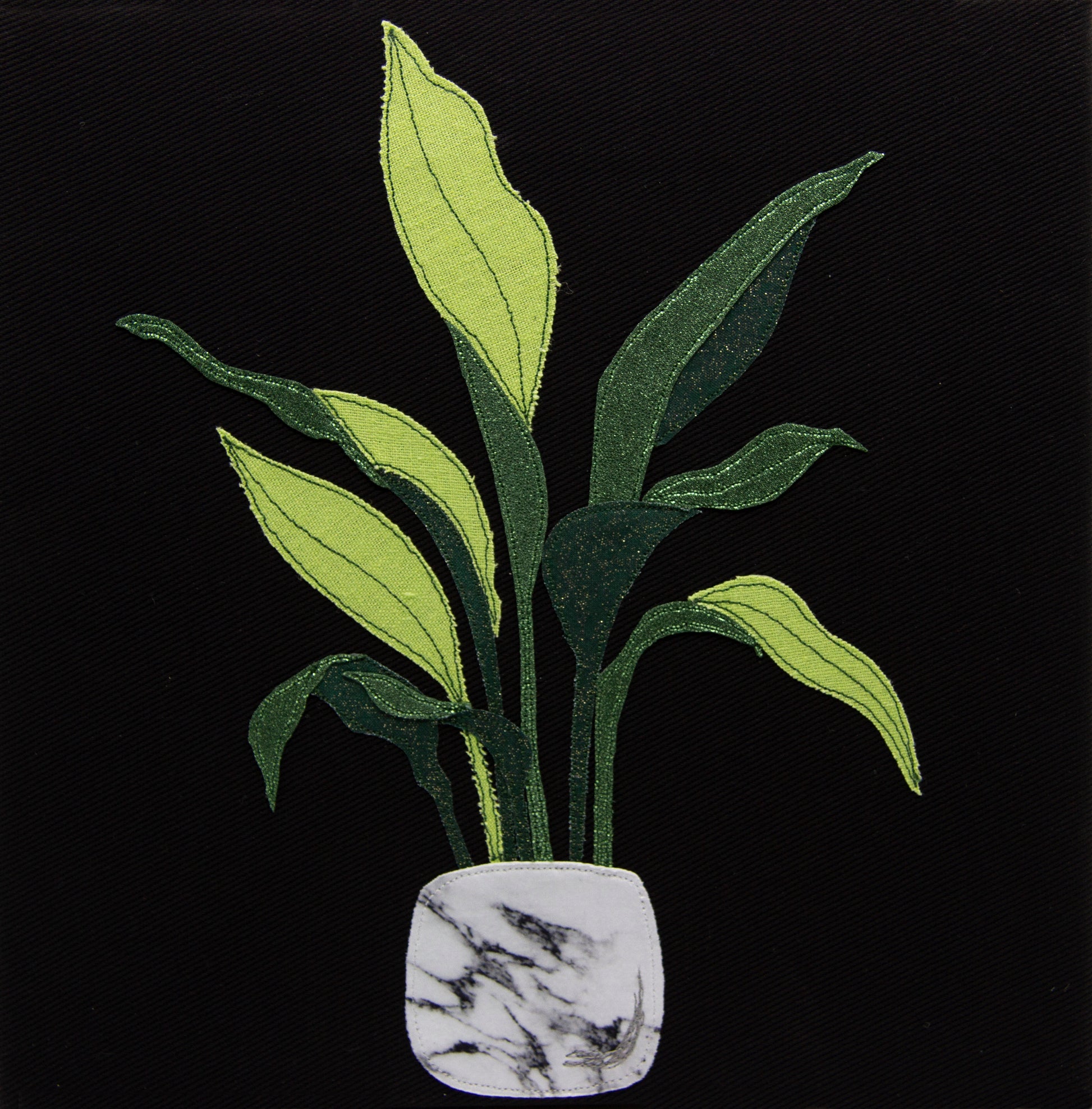 Aspidistra plant quilt