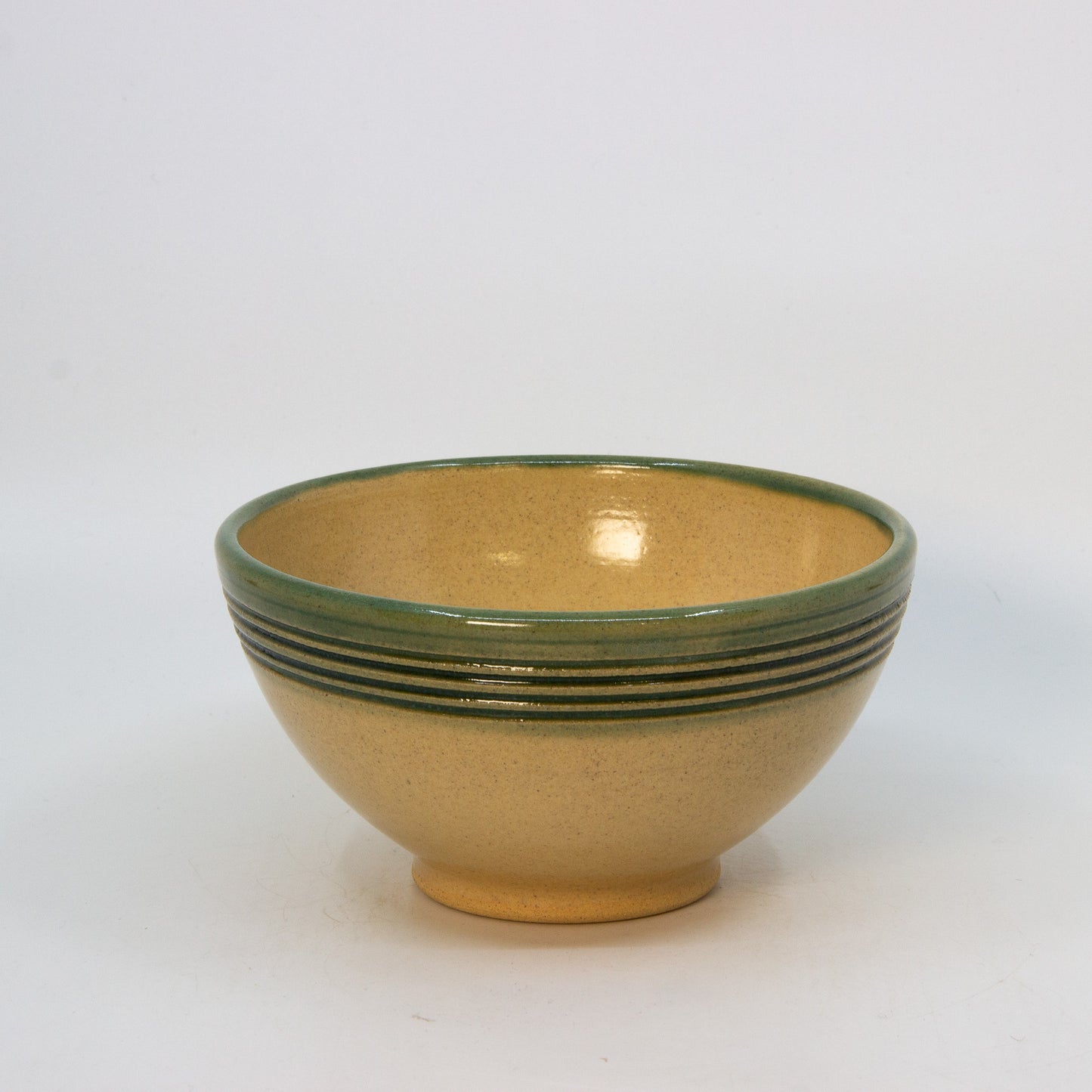 Green Yellowware Soup Bowl
