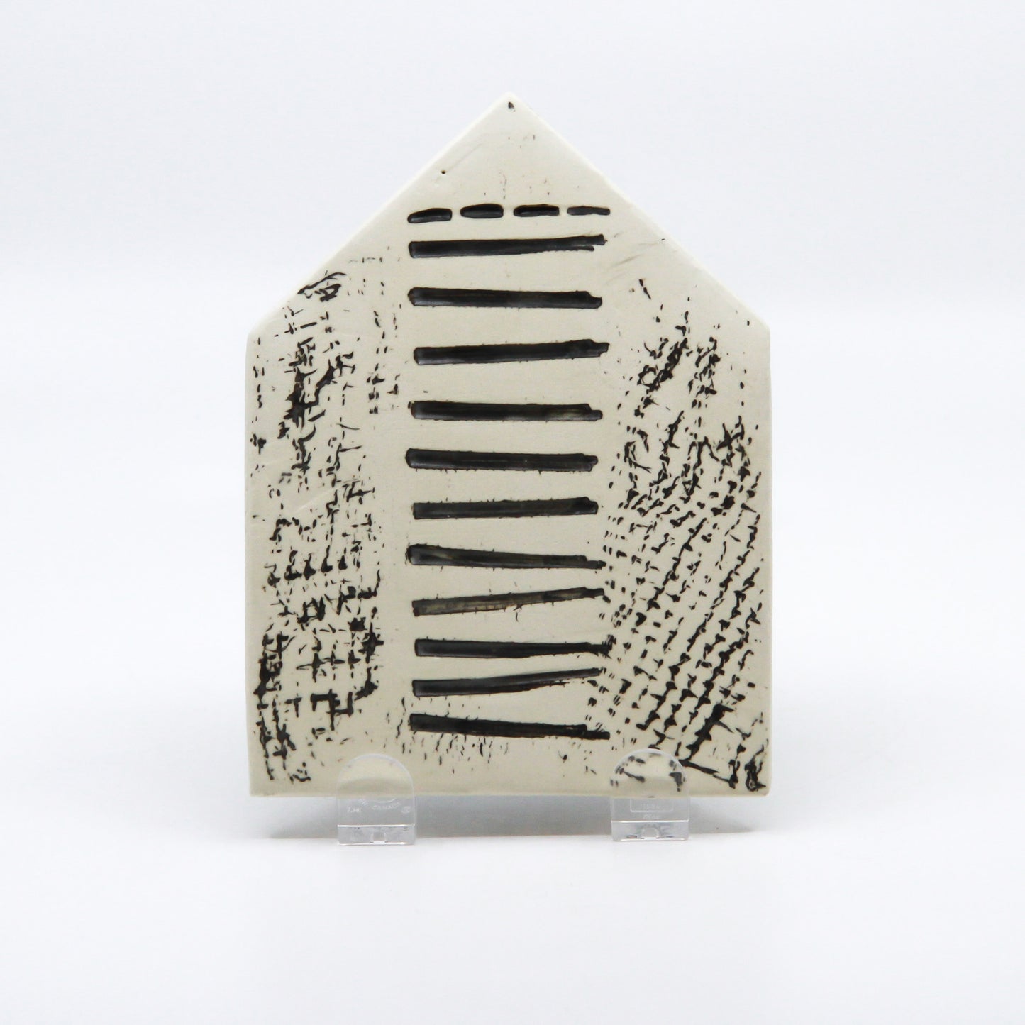 Black and white clay house