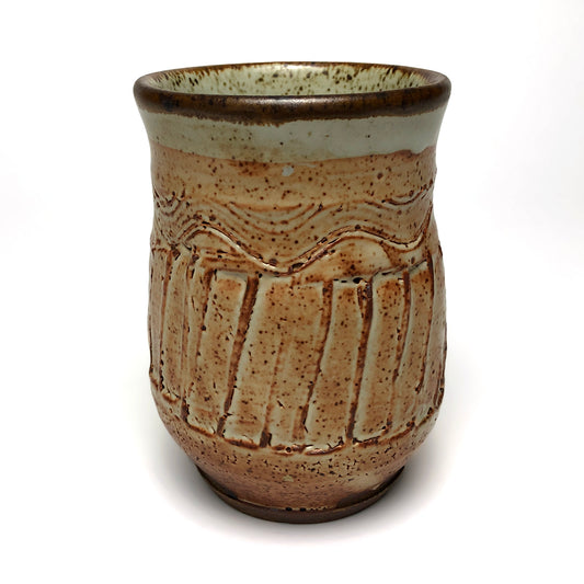 beige clay cup