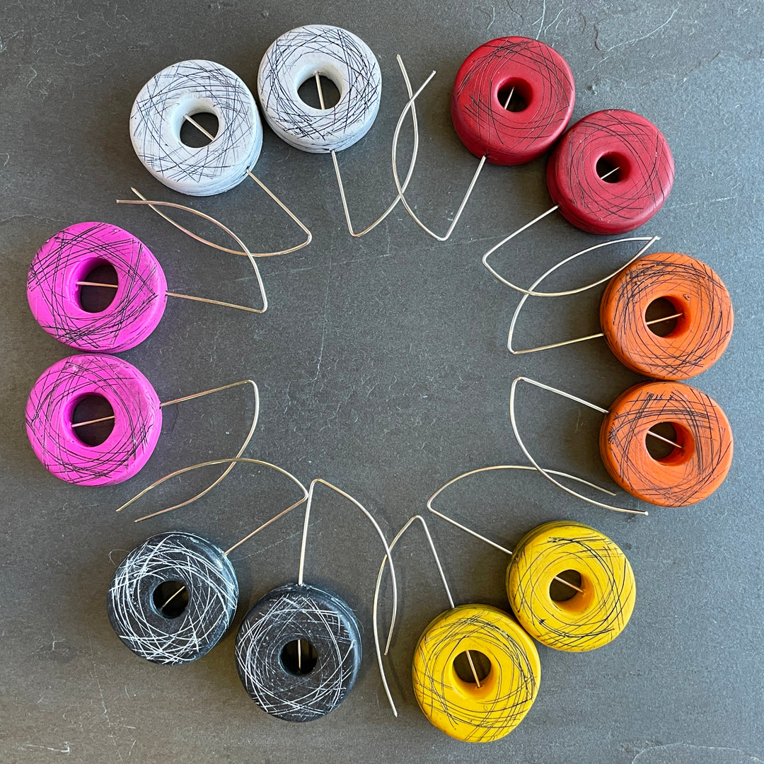 Colourful contour earrings