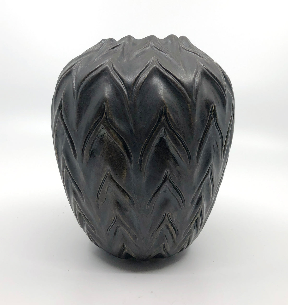 dark brown carved vase