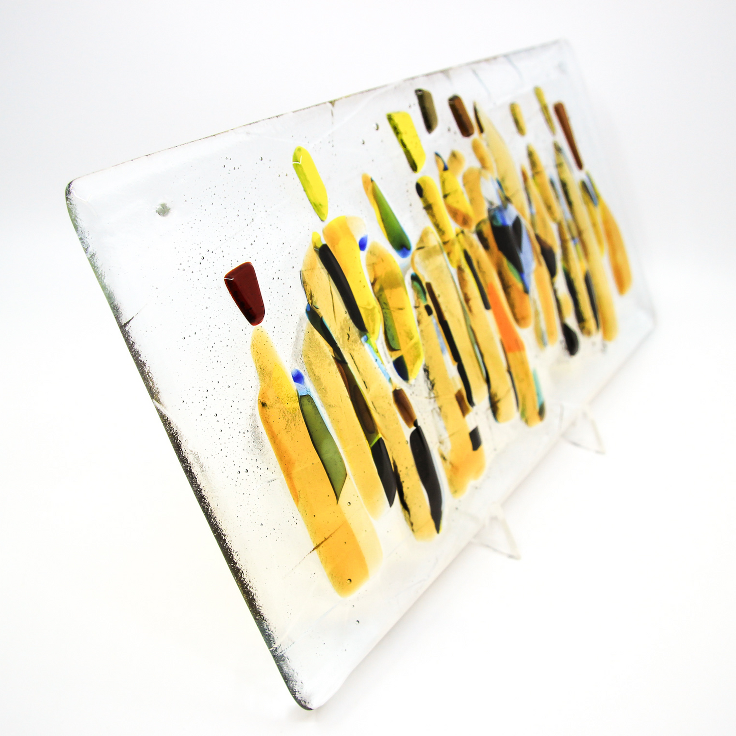 Glass tablet of abstract golden figures