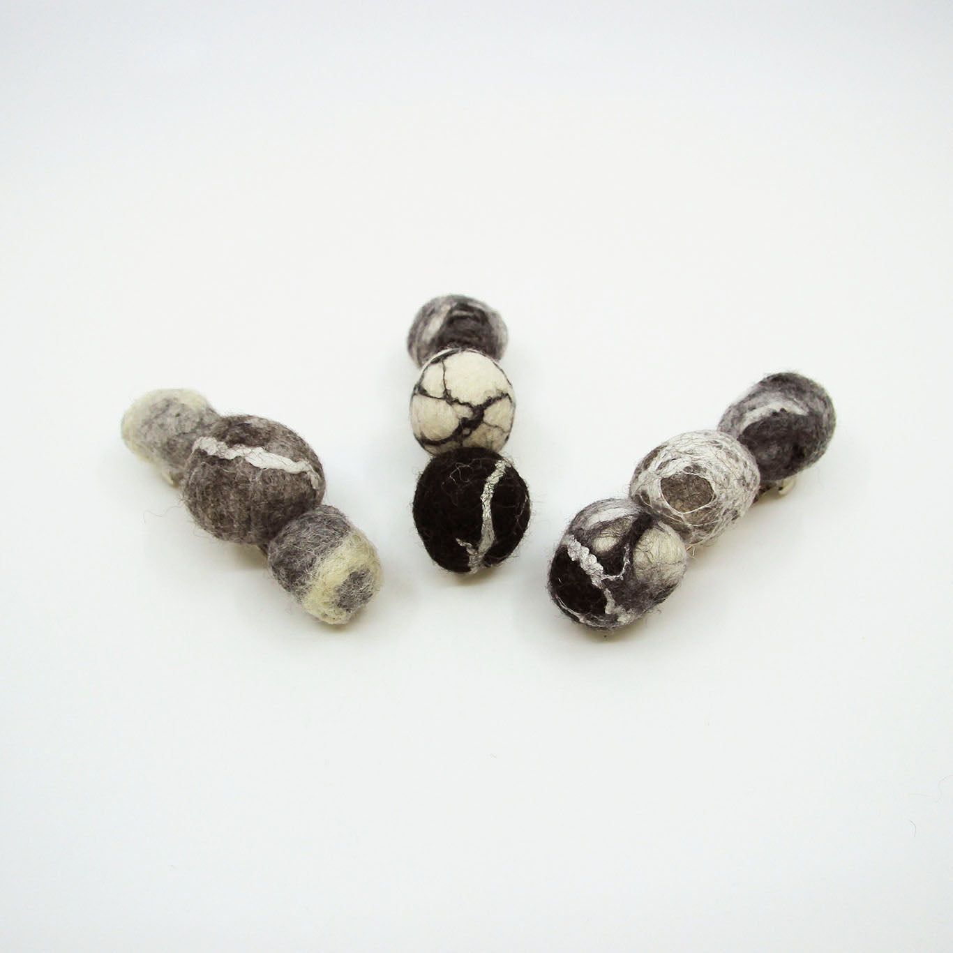 Felted rock hair clips