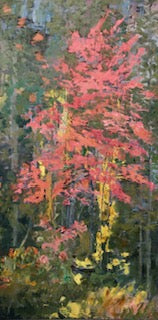 Painting of a red maple tree
