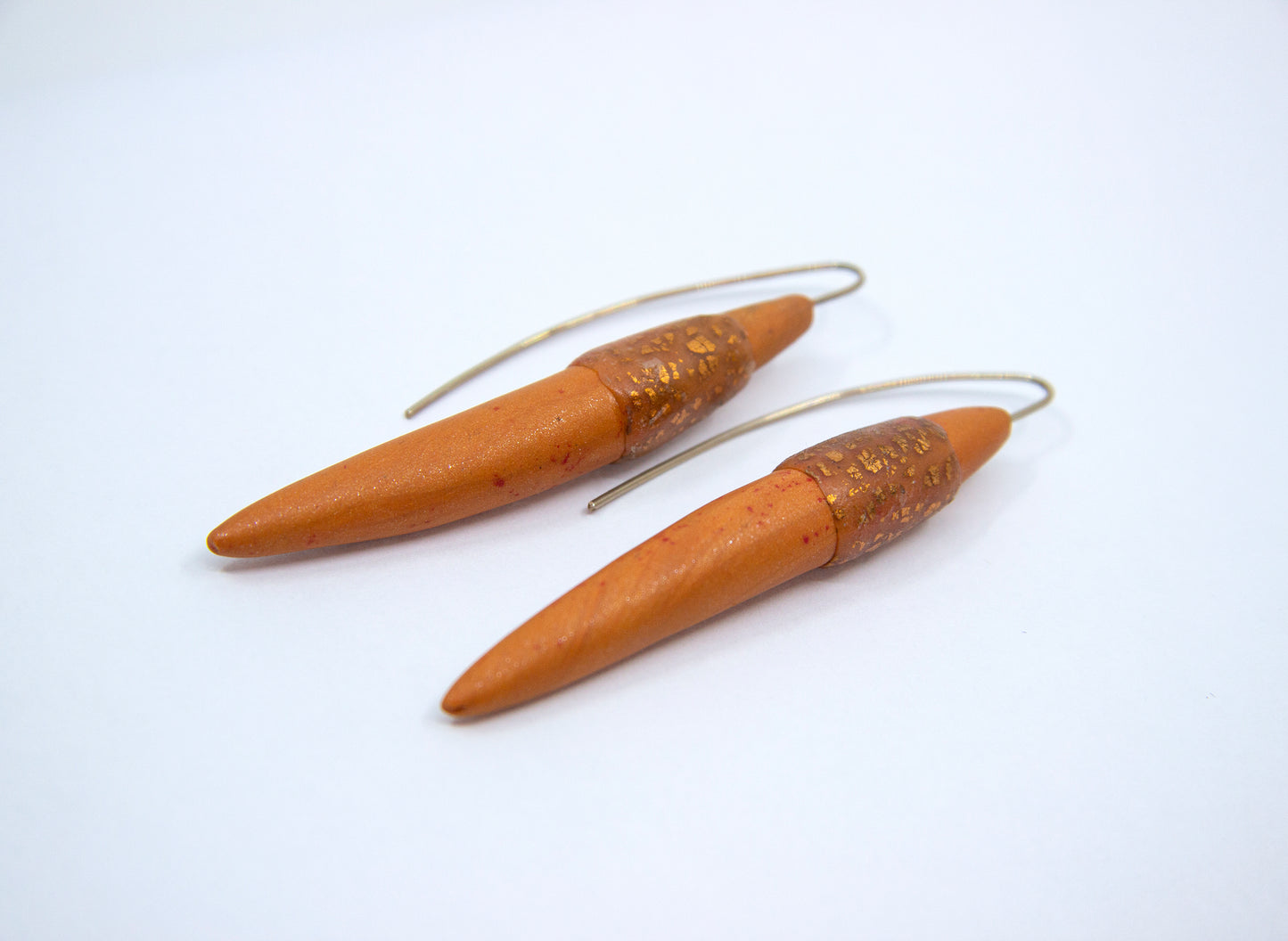 Orange polymer clay earrings