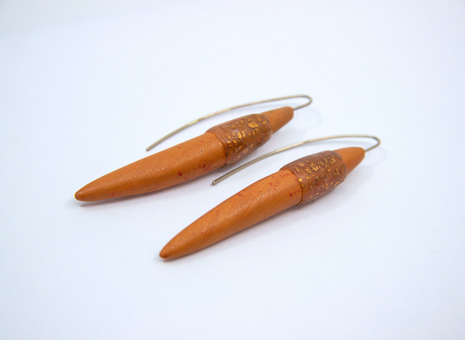 Orange polymer clay earrings