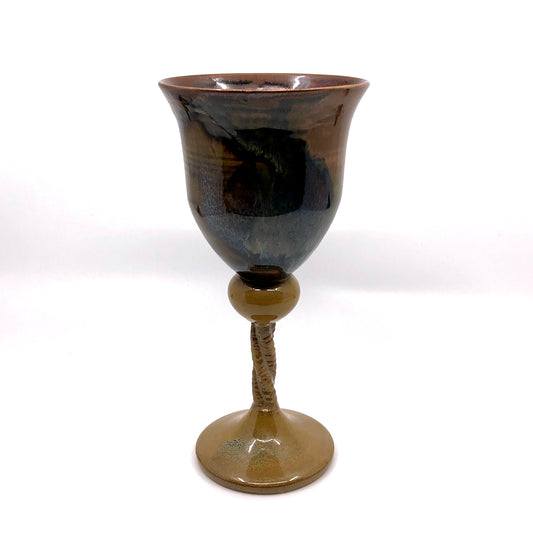 Ceramic brown goblet