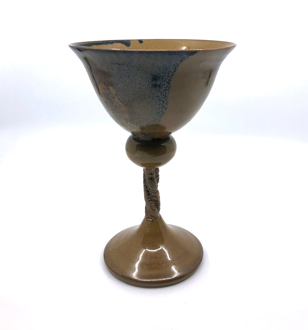 Ceramic brown goblet