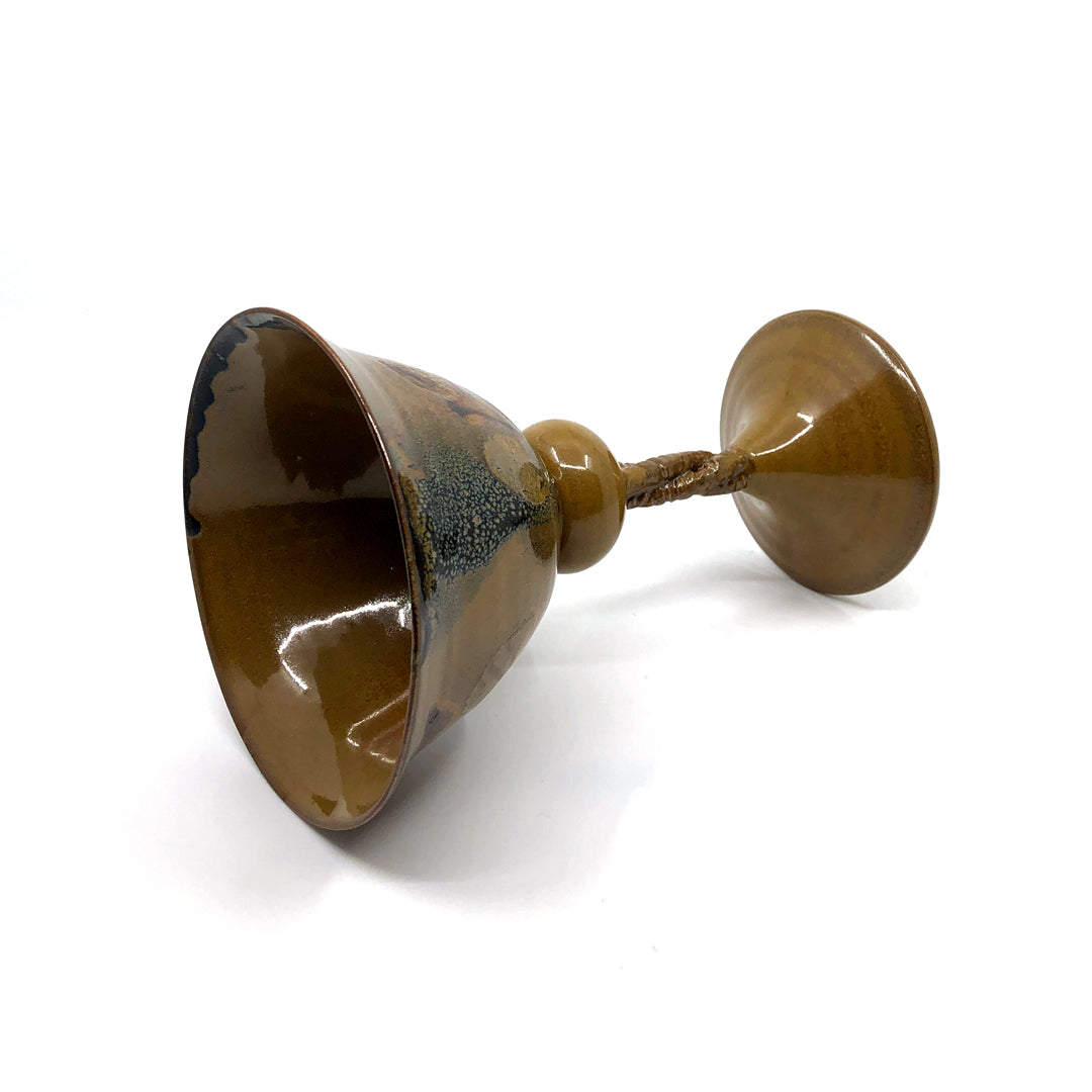 Ceramic brown goblet