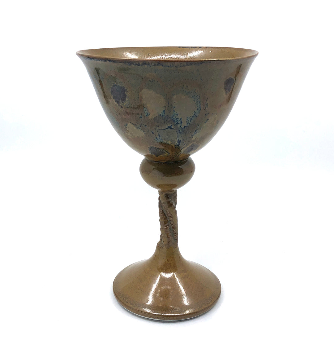 Ceramic brown goblet