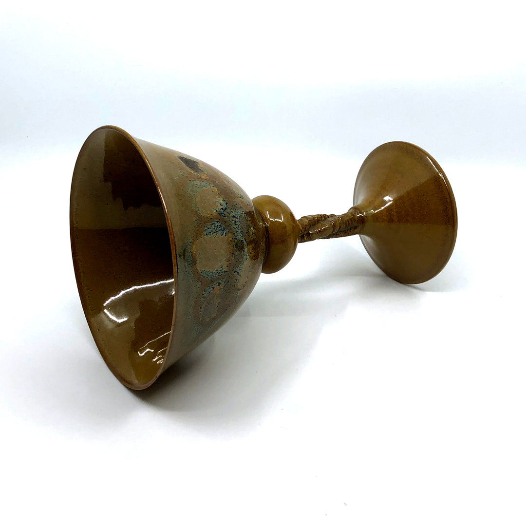 Ceramic brown goblet