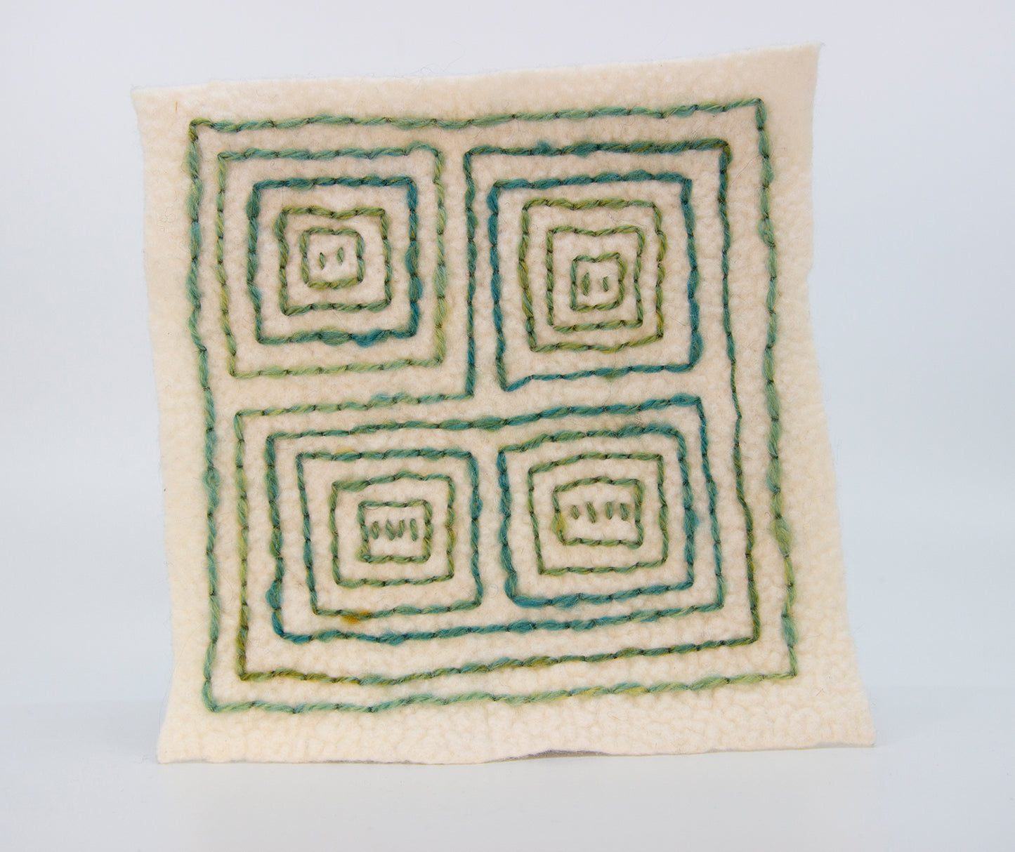 Square Dance - Embroidered wall hanging