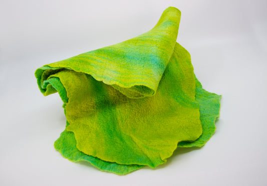 Long light green felted scarf