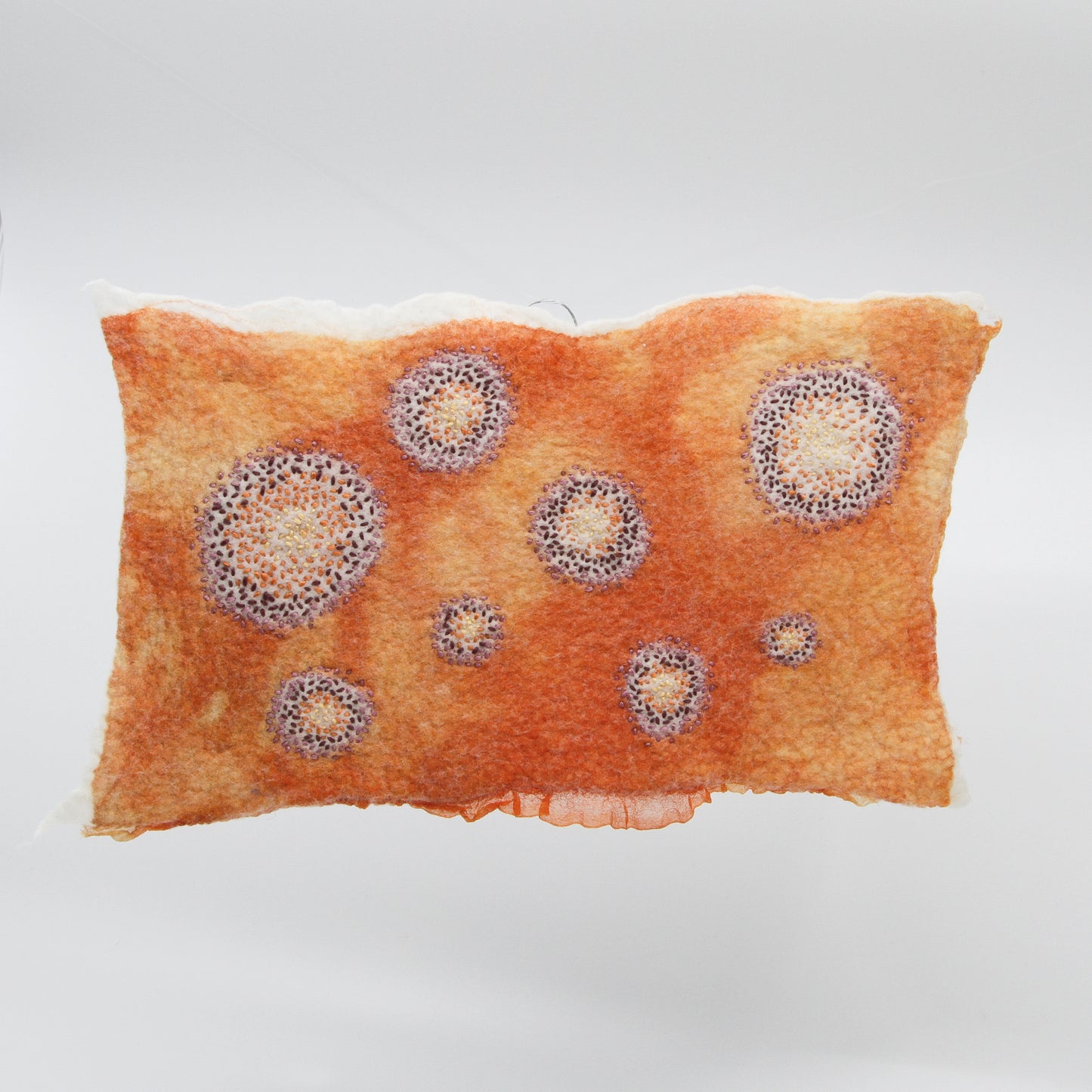 Tangerine Dream - Felted and embroidered wall hanging