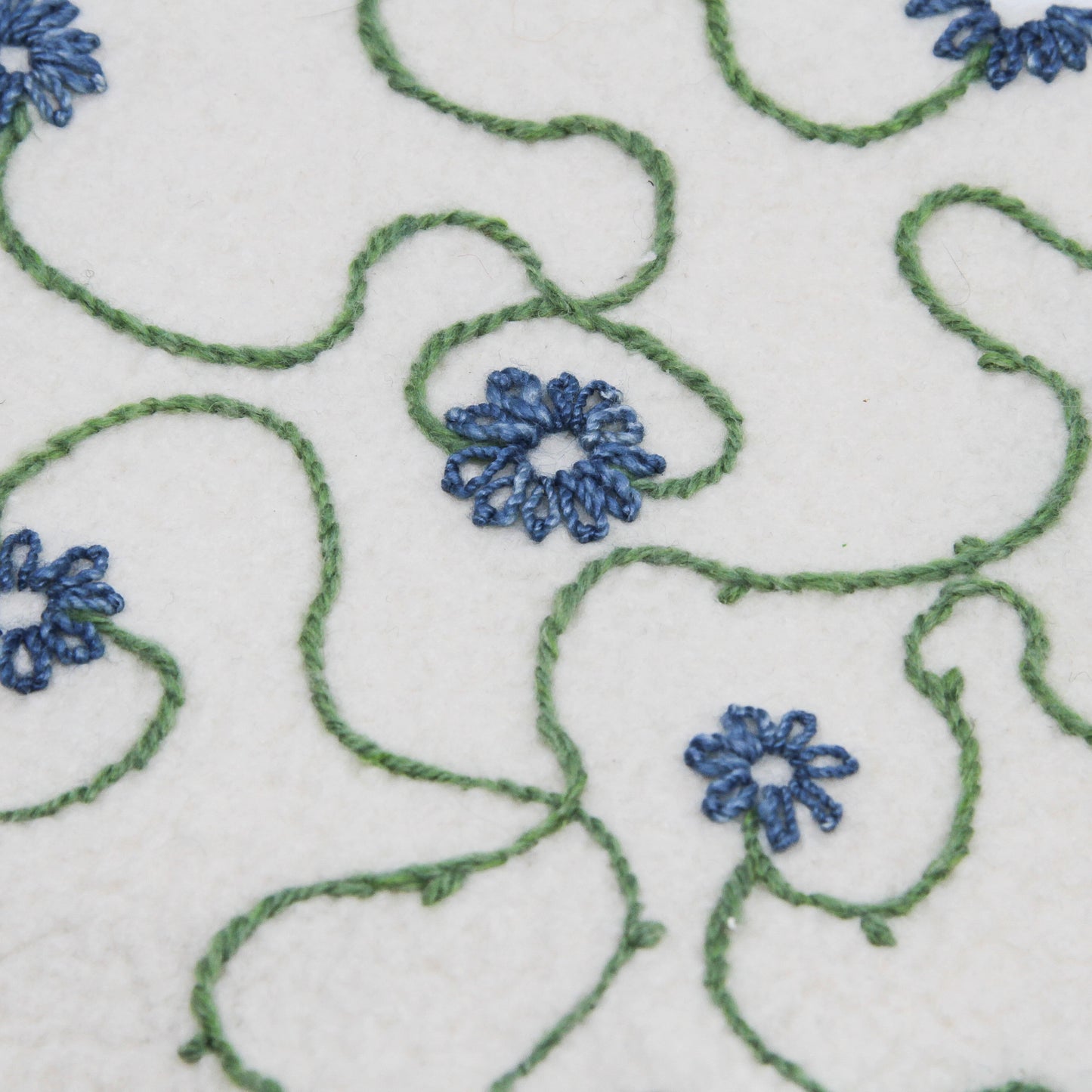 Detail of "Daisy", felted wall hanging