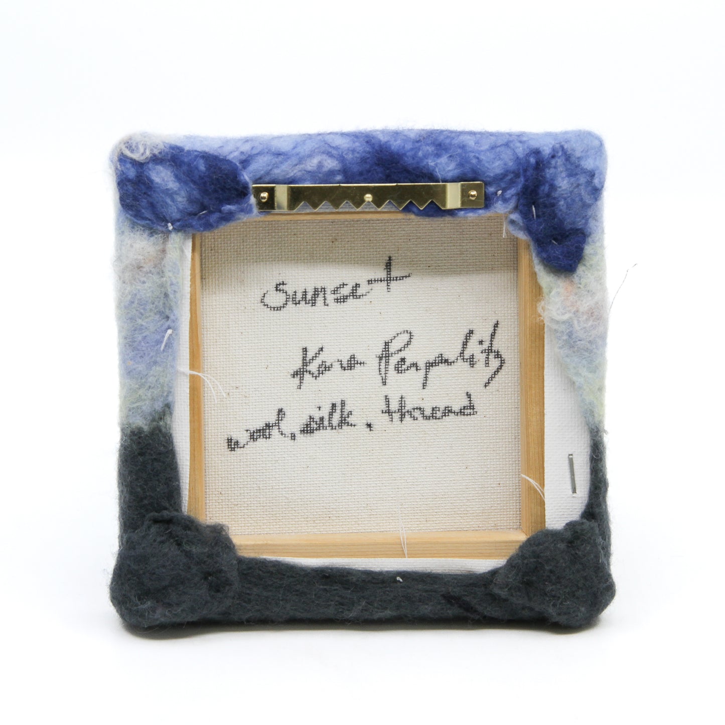 Sunset - Felted and embroidered wall hanging