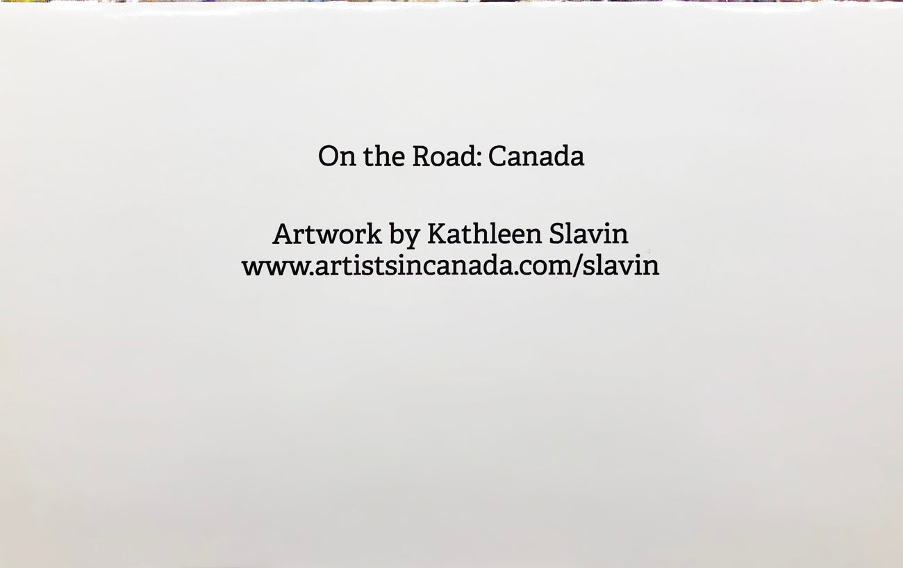 Back of card. On the Road Canada