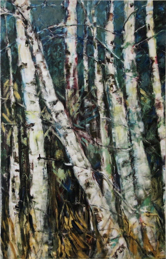 Painting of poplar trees