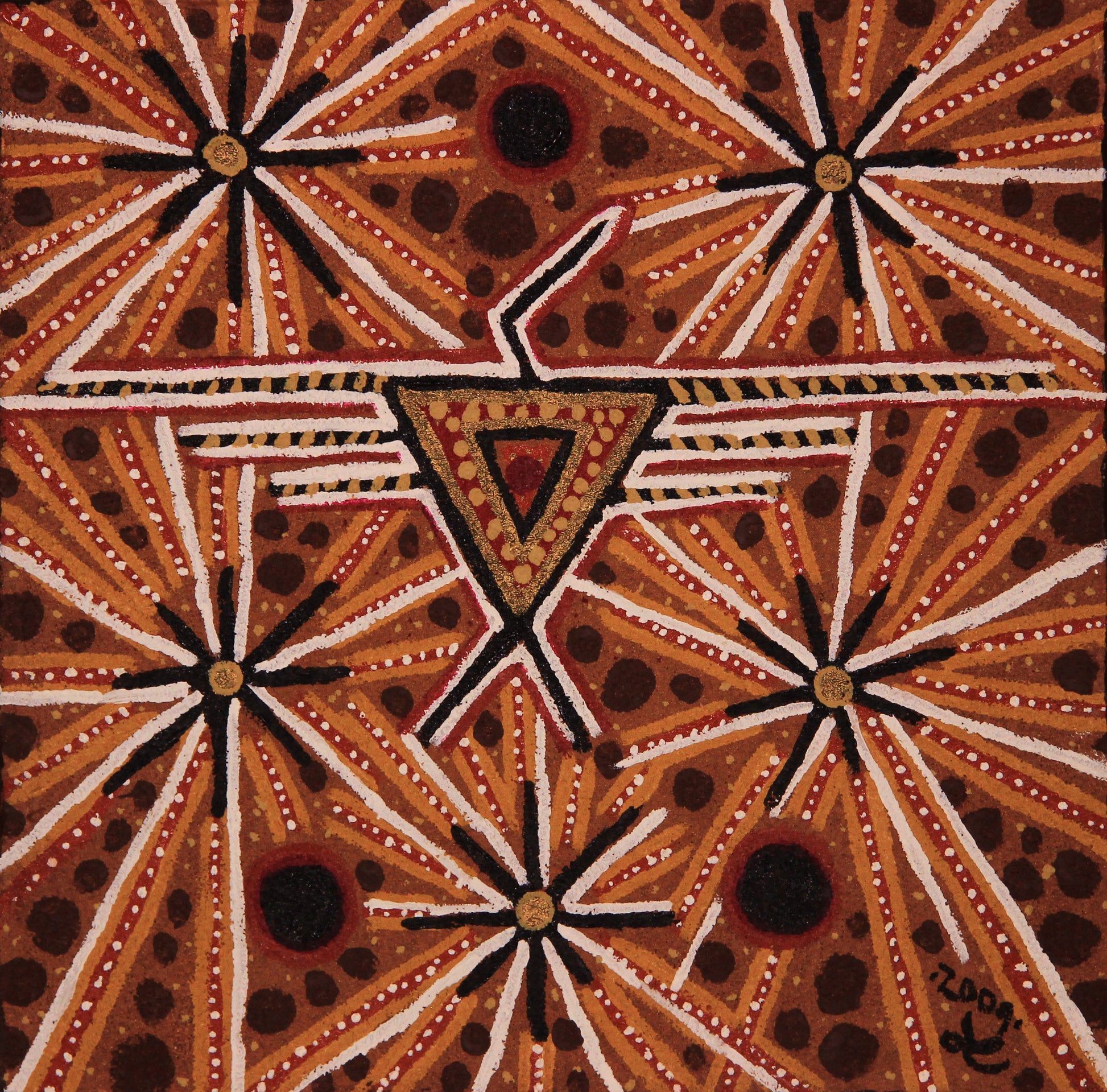 Acrylic painting of a eagle and stars