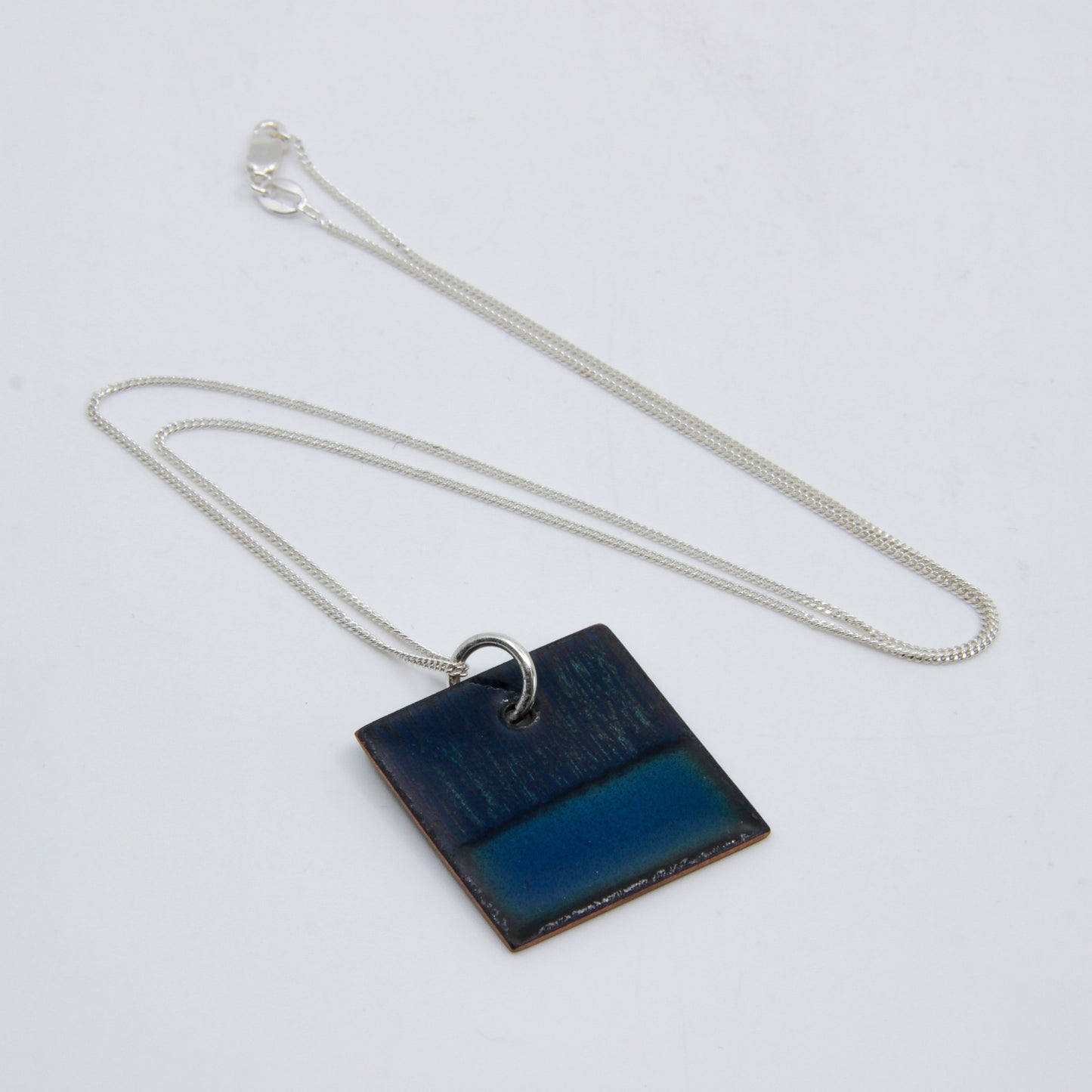 Square pendant: blue, half and half